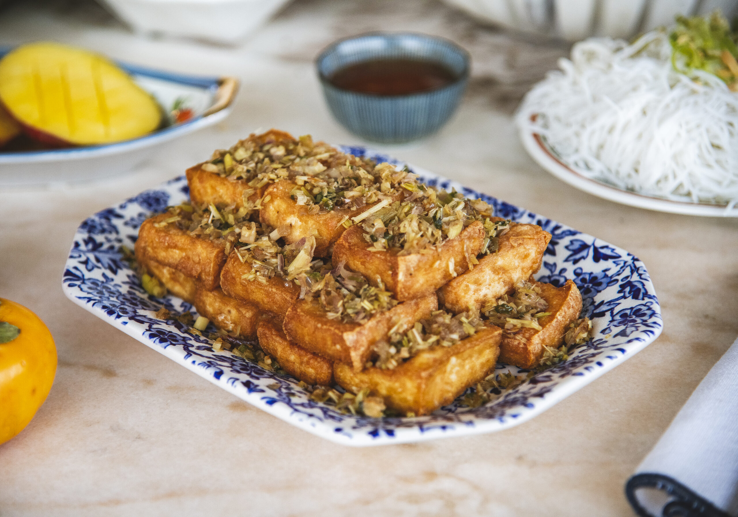 Vietnamese Fried Tofu with Lemongrass | Dau Hu Chien Sa Ot