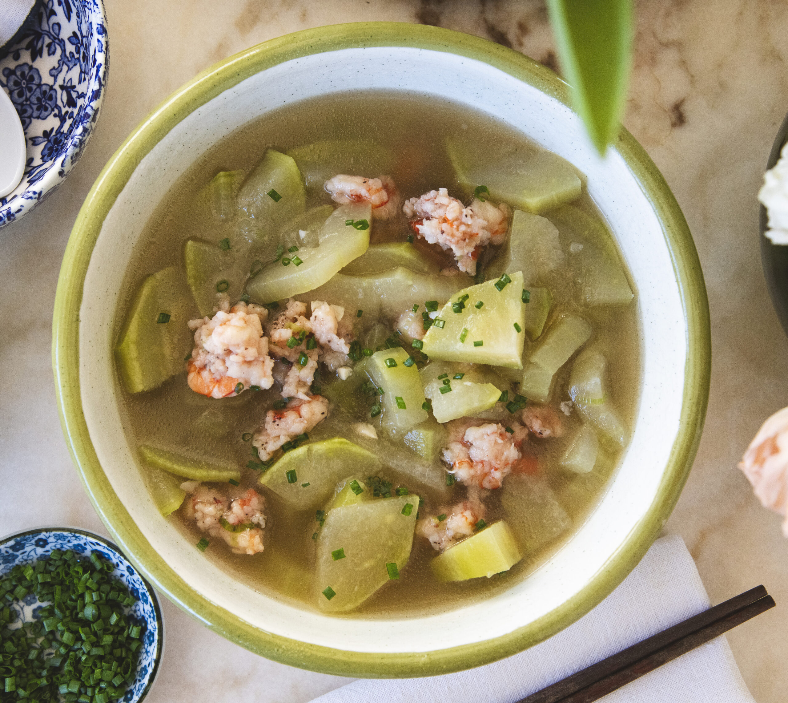 Opo Squash Shrimp Soup - Canh Bau Tom