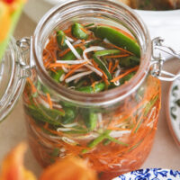 Vietnamese Pickled Bean Sprouts, Carrots and Chives - Dua Gia