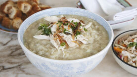 Quick Version: Rice Porridge and Chicken Cabbage Salad Recipe