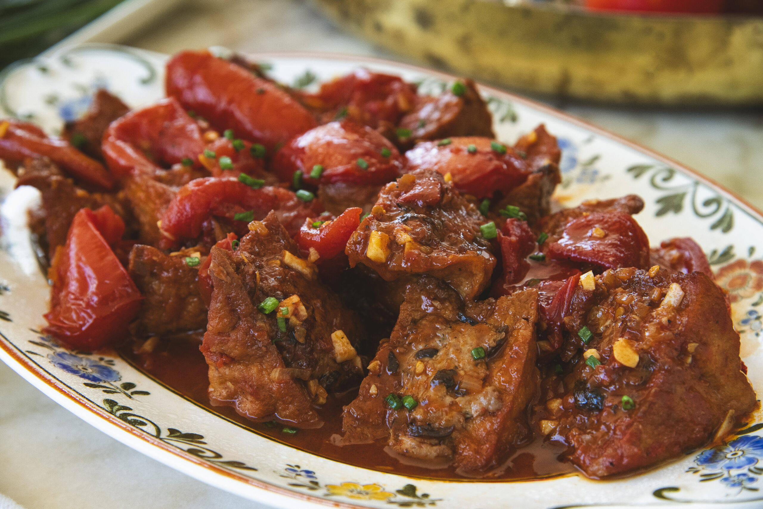 Tofu Stuffed with Pork in Tomato Sauce - Dau Hu Nhoi Thit Sot Ca Chua 