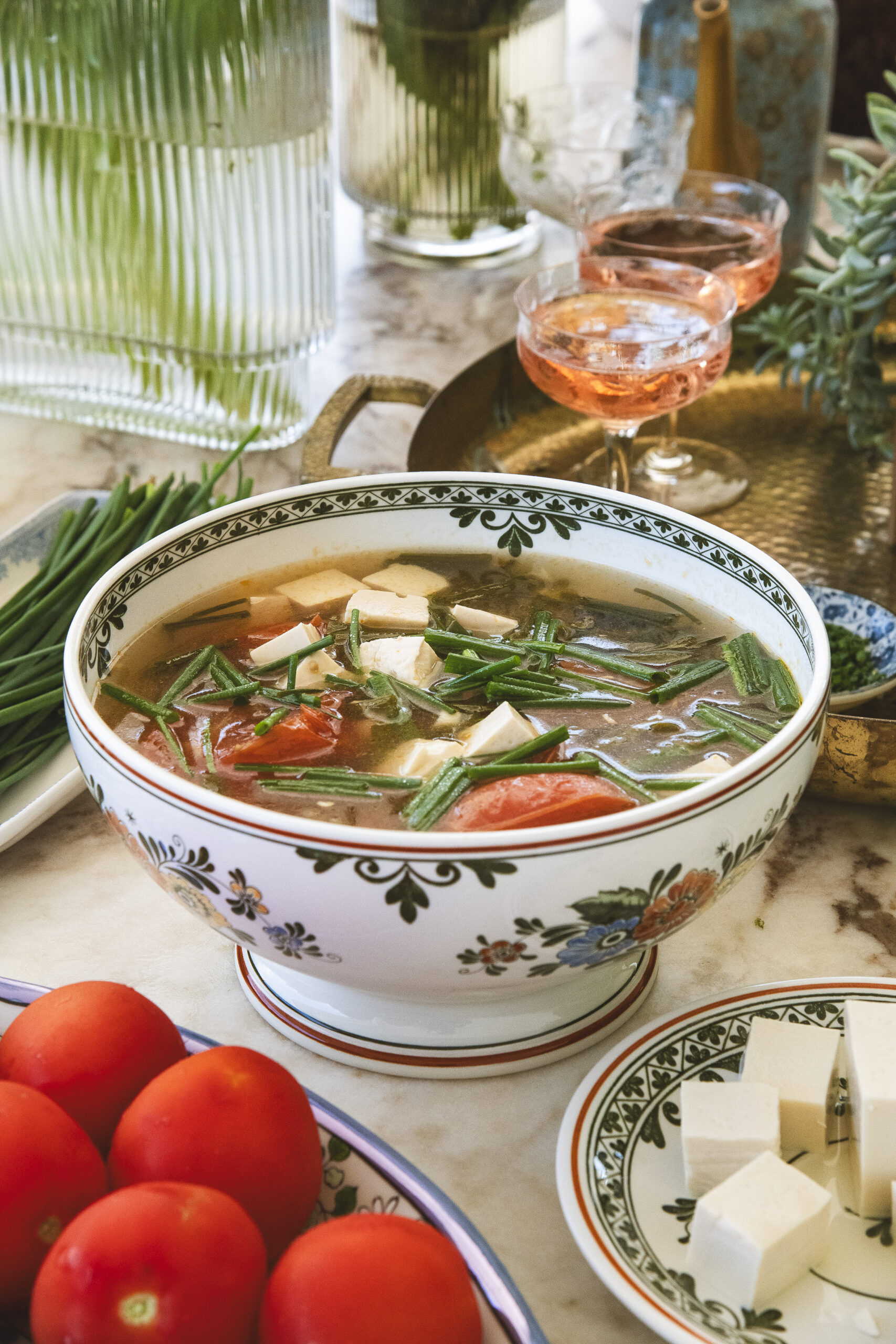 Vietnamese Tofu Tomato Chive Soup - Canh Dau Hu Ca Chua