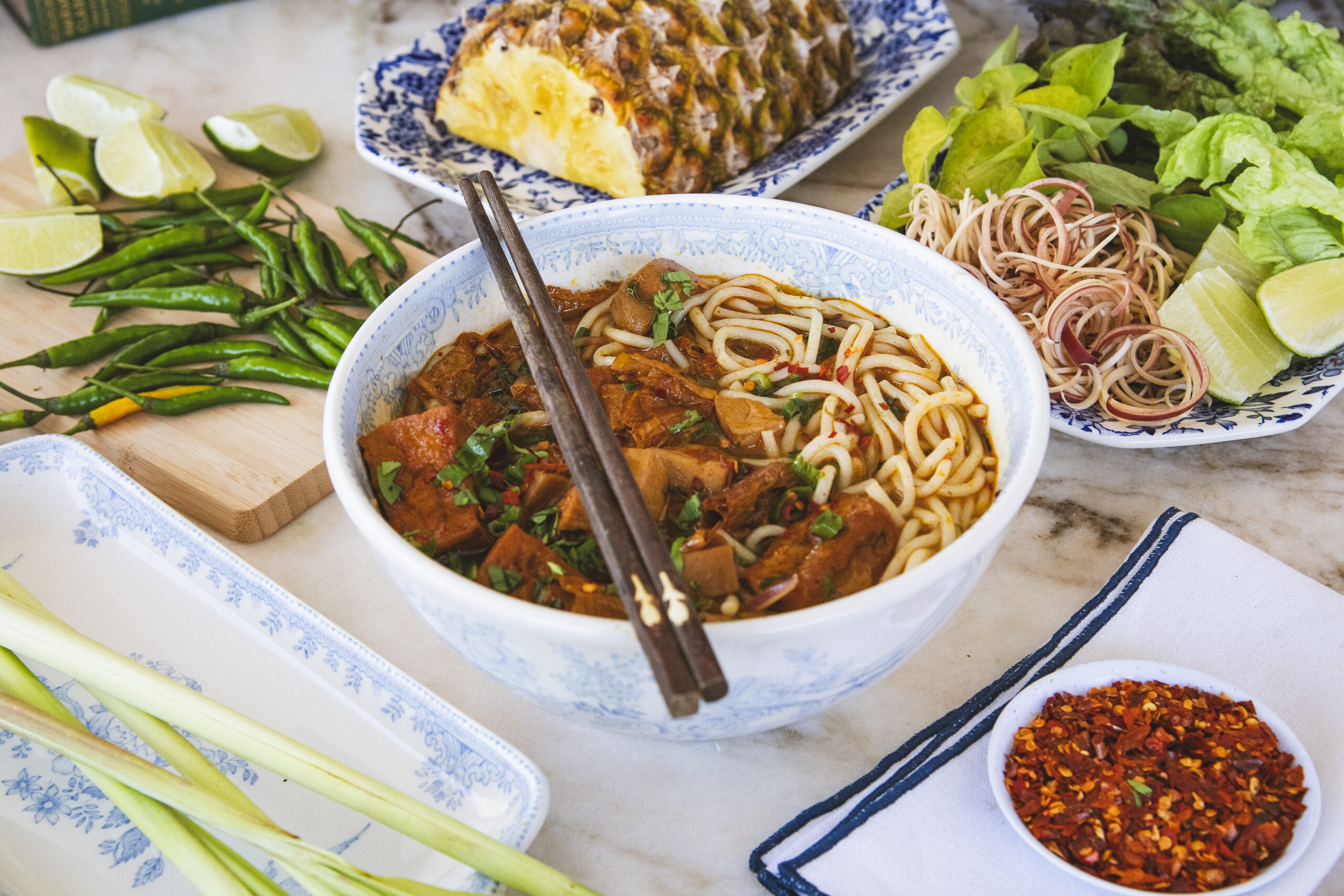 Spicy Vietnamese Vegan Noodle Soup - Bun Bo Hue Chay