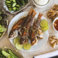 Vietnamese Fried Fish with Ginger Fish Dipping Sauce