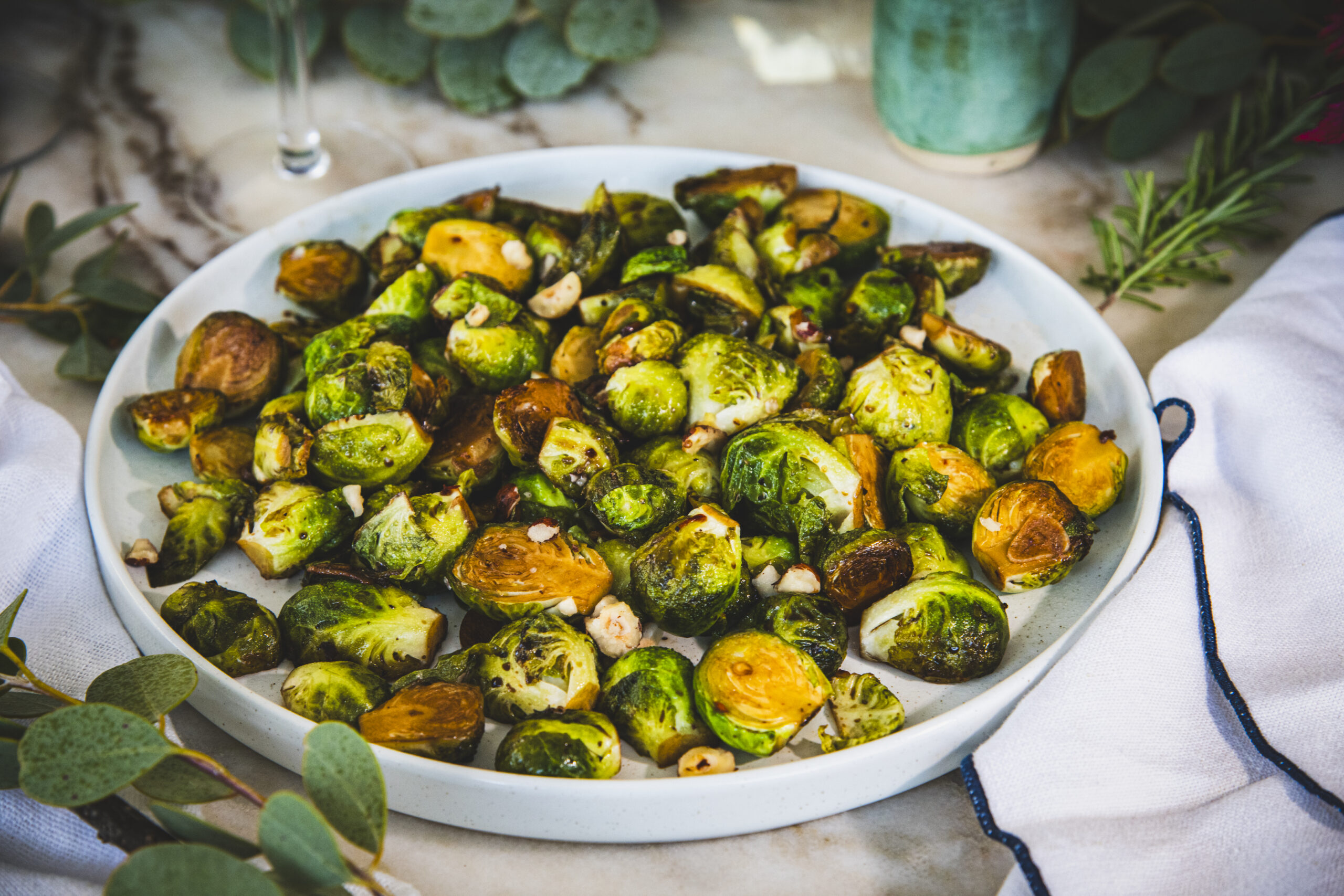 Pan Fried Brussels Sprouts with Balsamic Vinegar