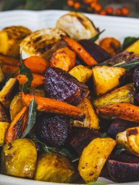 Roasted Root Vegetables with Maple Syrup