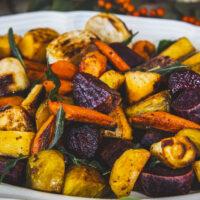 Roasted Root Vegetables with Maple Syrup