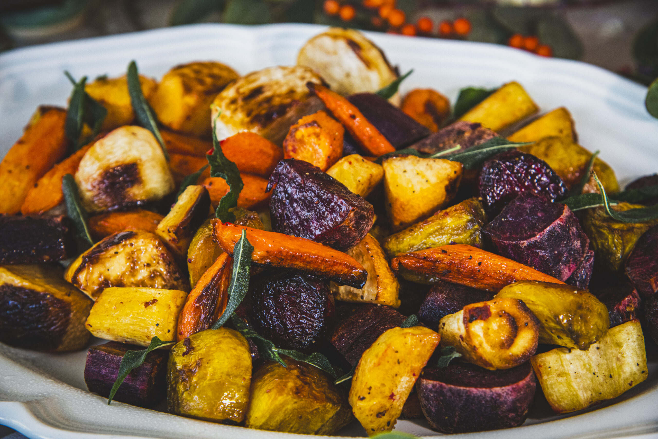 Roasted Root Vegetables with Maple Syrup